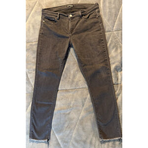 Express Women’s Ankle Legging Mid Rise Raw Hem Black Wash Jeans Size 12